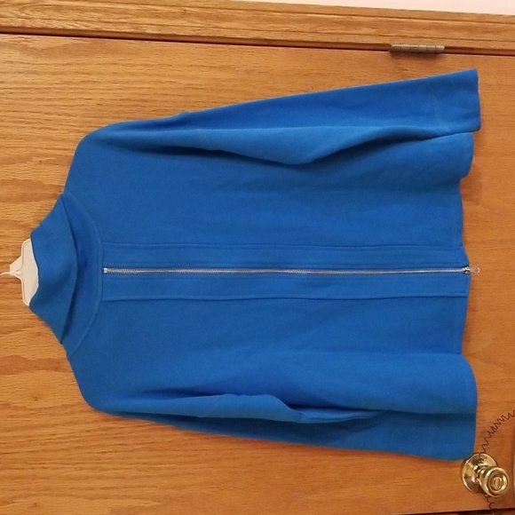 Ruby Ribbon Size S Funnel Neck Sweatshirt Pullover Top Long Sleeve Blue Zipper - Picture 4 of 6